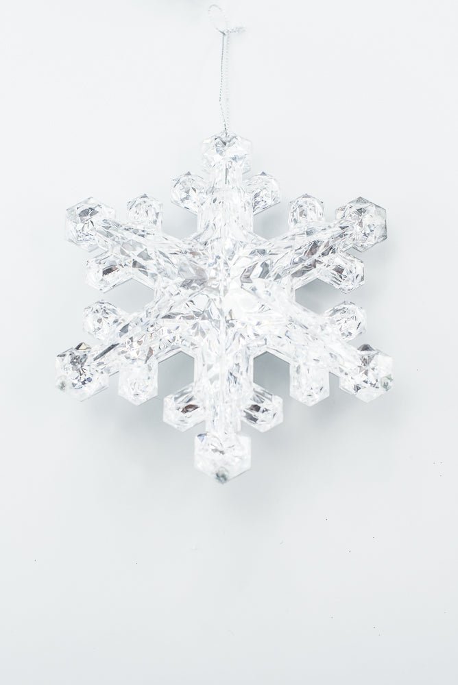 Silver Faux Crystal Style Snowflake Ornament - Greenery Market85953SV