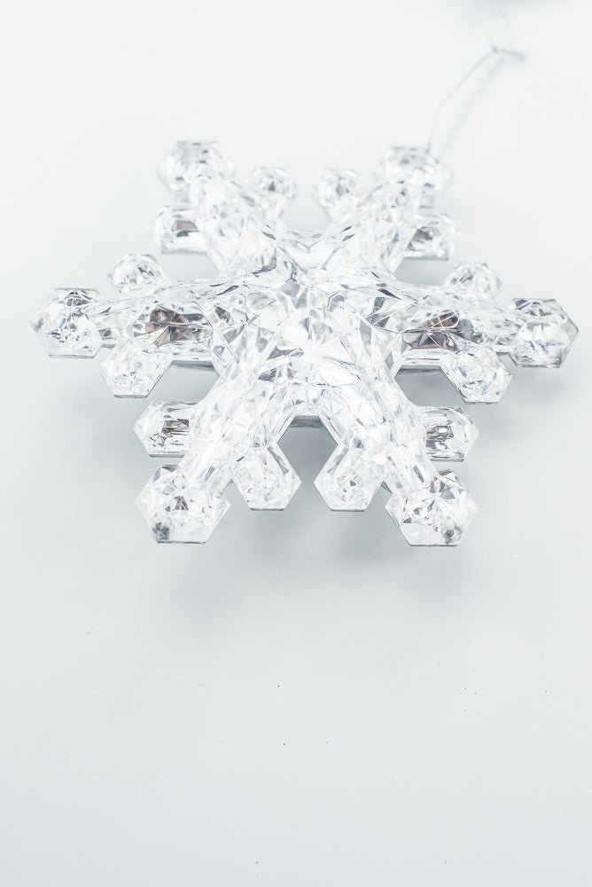 Silver Faux Crystal Style Snowflake Ornament - Greenery Market85953SV