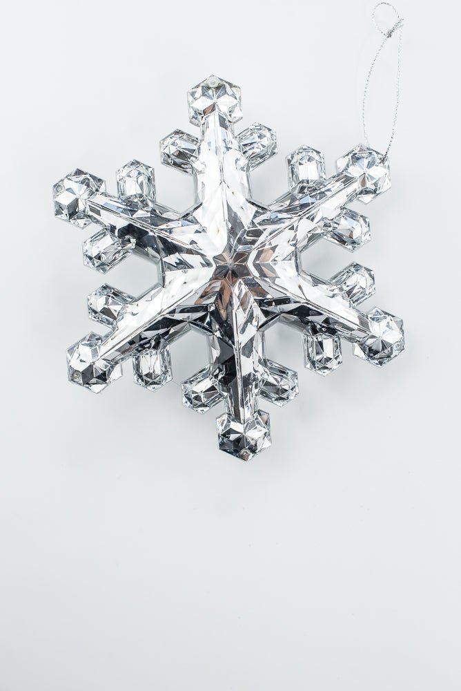 Silver Faux Crystal Style Snowflake Ornament - Greenery Market85953SV