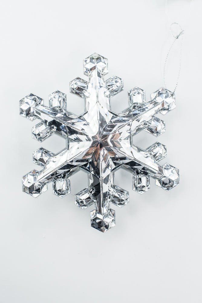 Silver Faux Crystal Style Snowflake Ornament - Greenery Market85953SV