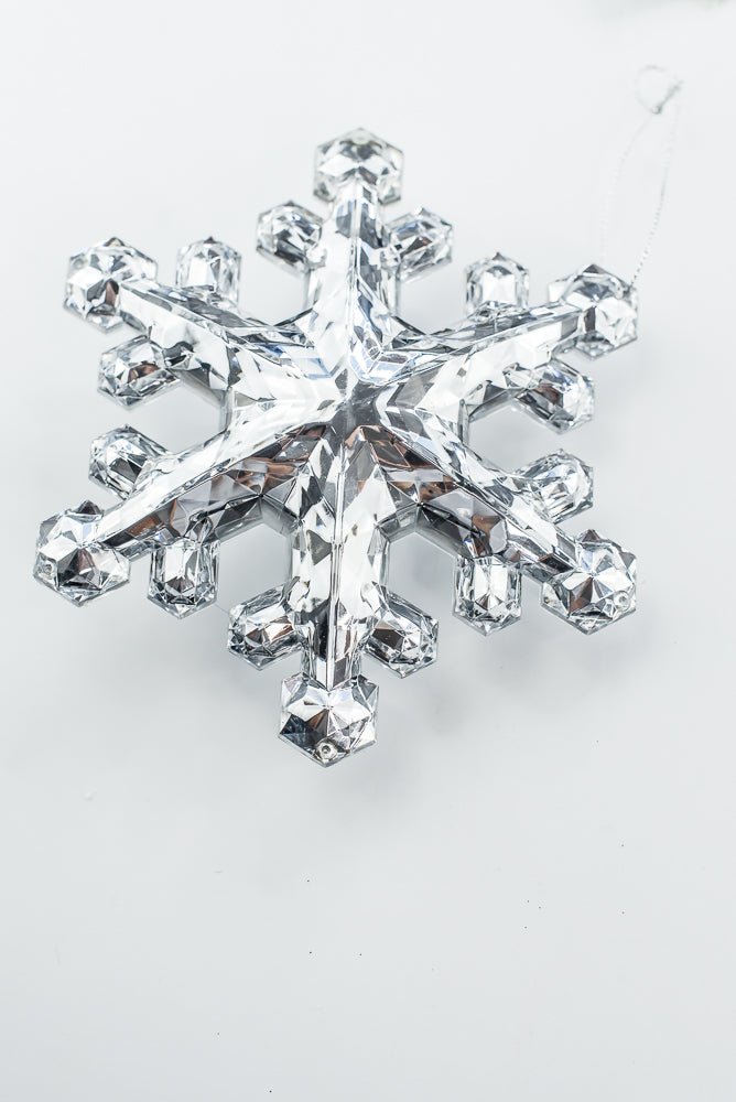 Silver Faux Crystal Style Snowflake Ornament - Greenery Market85953SV
