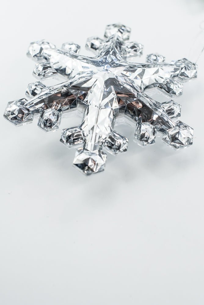 Silver Faux Crystal Style Snowflake Ornament - Greenery Market85953SV