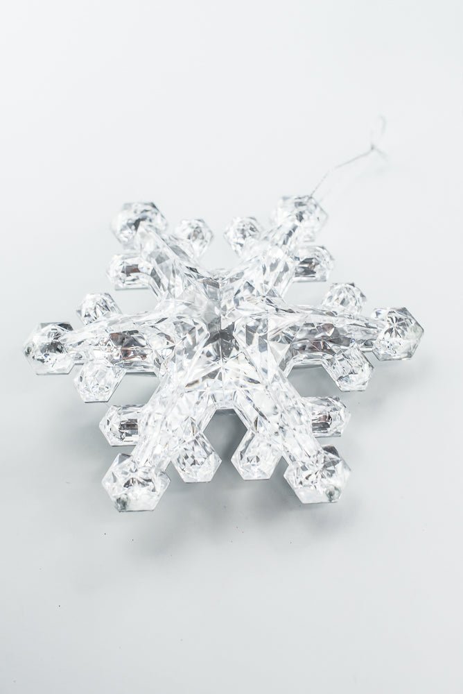 Silver Faux Crystal Style Snowflake Ornament - Greenery Market85953SV