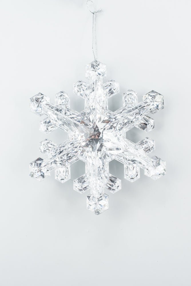 Silver Faux Crystal Style Snowflake Ornament - Greenery Market85953SV