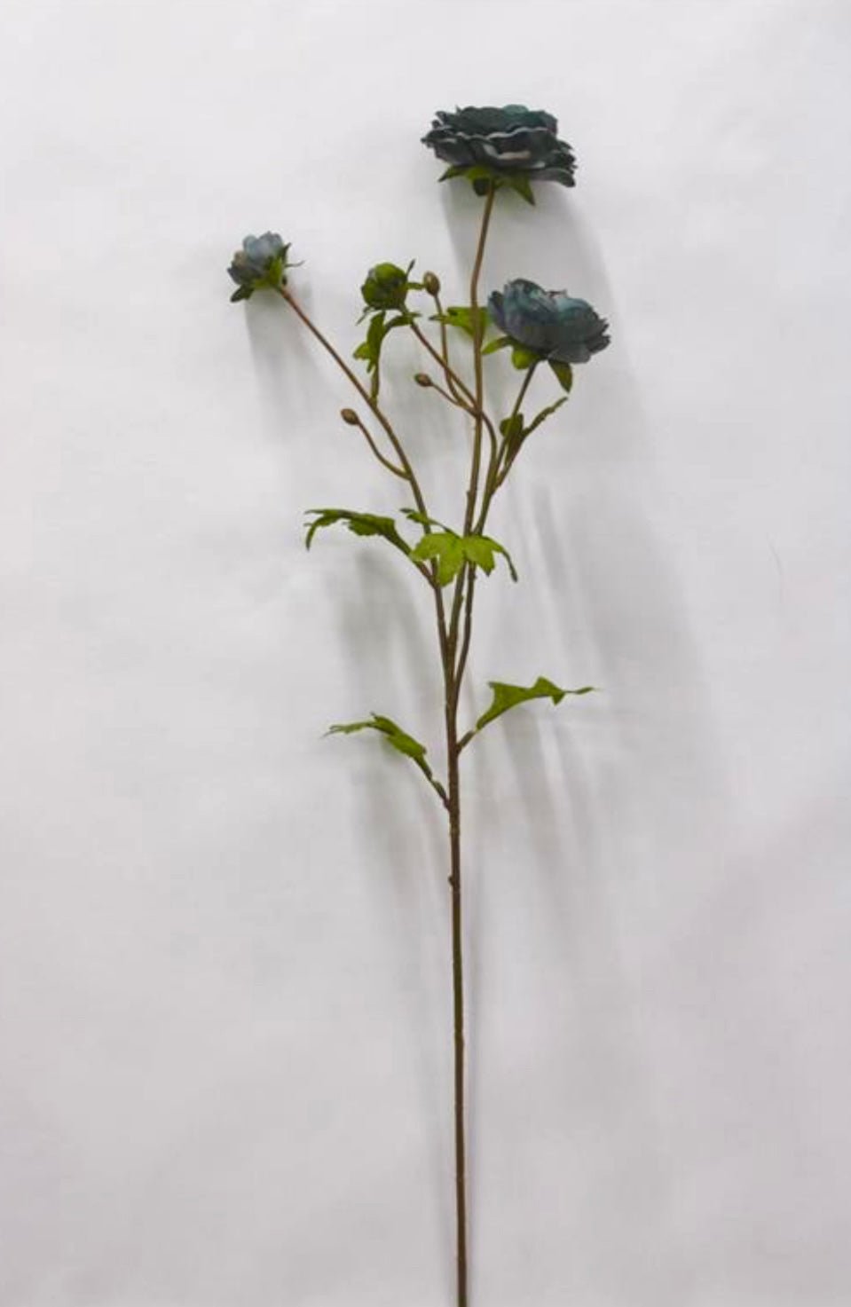 Slate Blue Grey Ruffle Ranunculus Spray - 26" - Greenery Market6591SLTGY