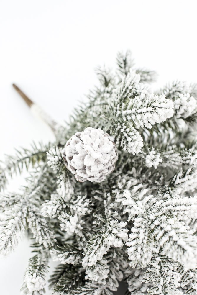 Snow Flocked Fir Mix Bush - Greenery Market86382SNOW