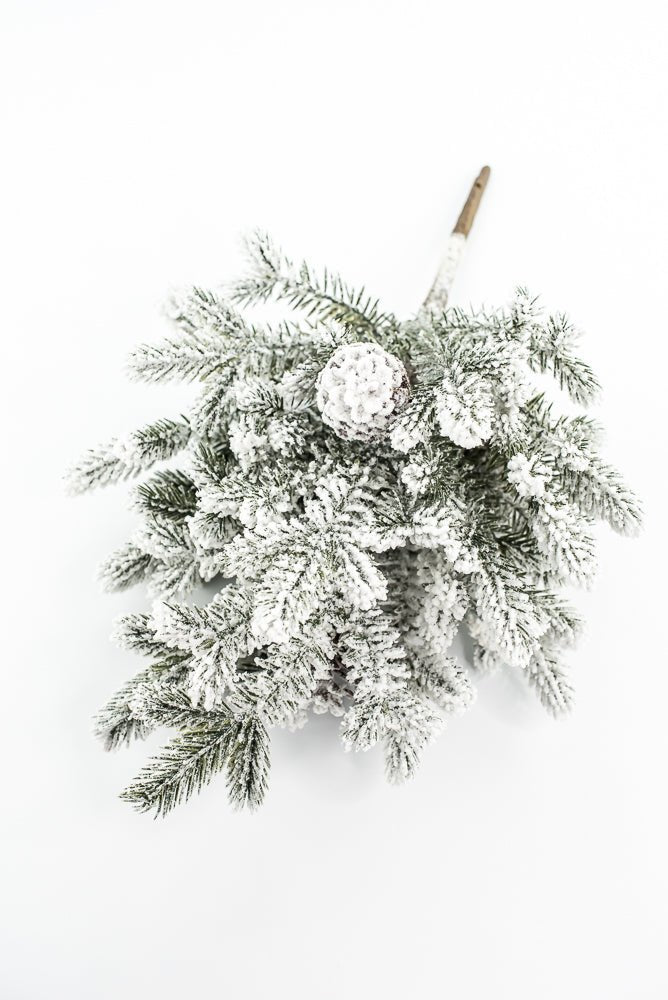 Snow Flocked Fir Mix Bush - Greenery Market86382SNOW