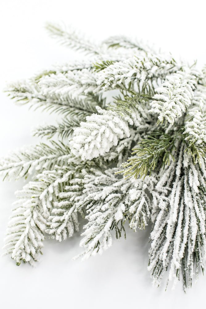 Snow Flocked Fir Mix Bush - Greenery Market86382SNOW