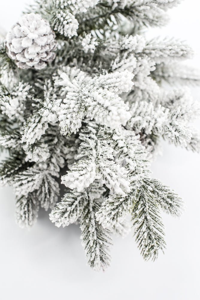 Snow Flocked Fir Mix Bush - Greenery Market86382SNOW