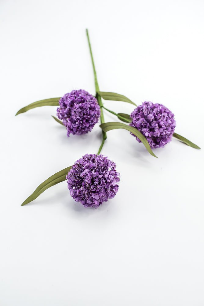 Snowball Hydrangeas Flower Spray - Purple - Greenery MarketMTF24519 LAV