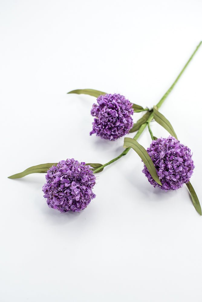 Snowball Hydrangeas Flower Spray - Purple - Greenery MarketMTF24519 LAV