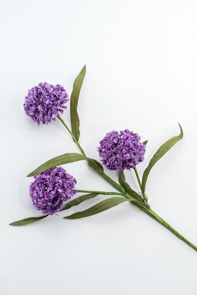 Snowball Hydrangeas Flower Spray - Purple - Greenery MarketMTF24519 LAV