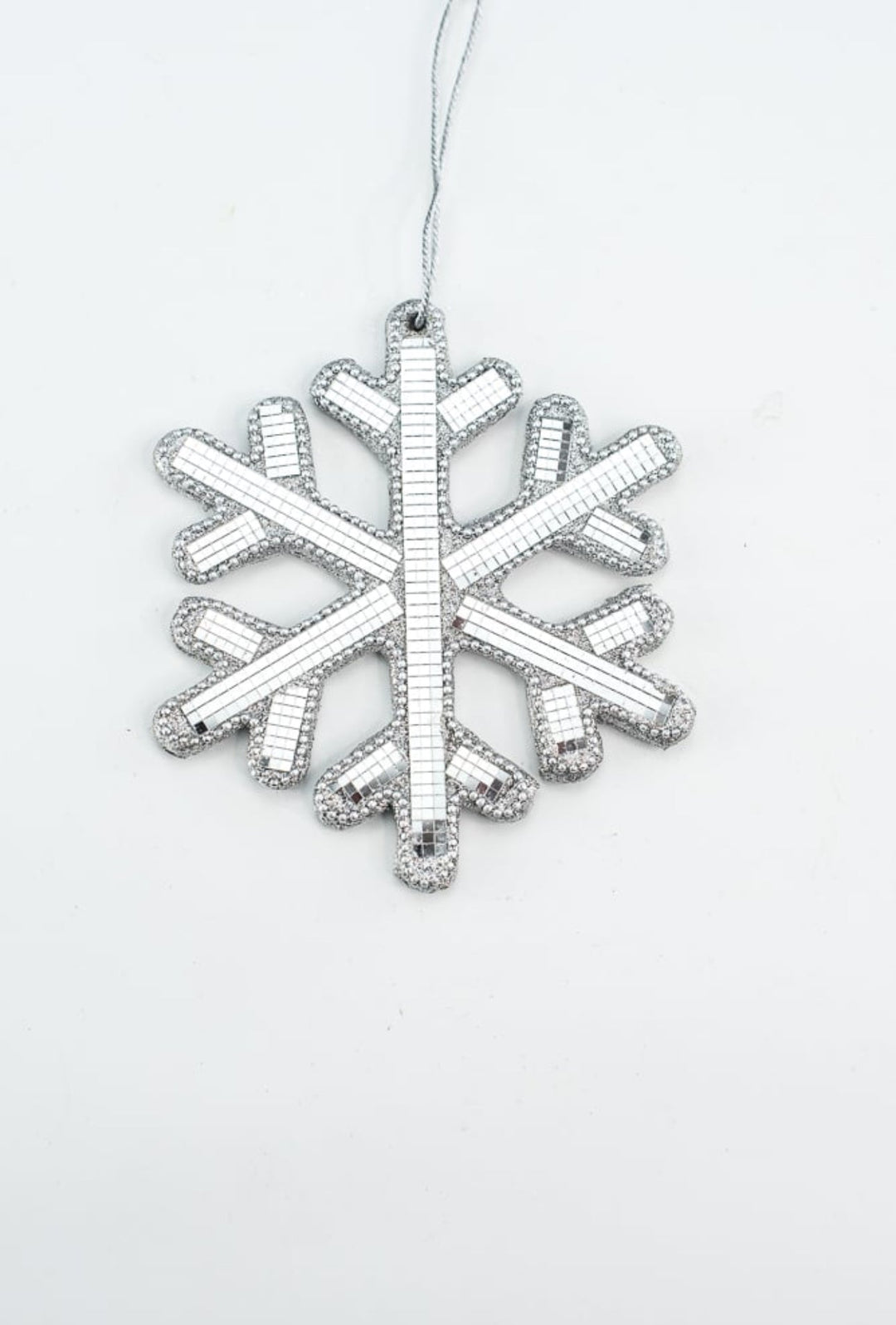 Snowflake mirrored ornament - silver - Greenery MarketMTX72419 SILV