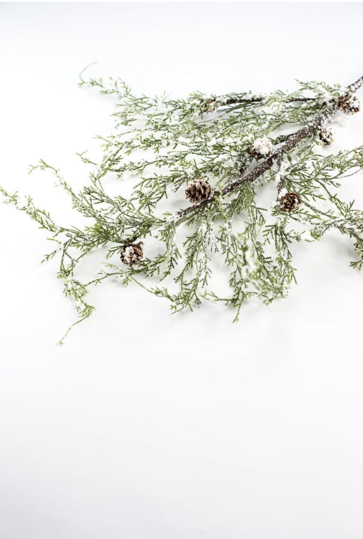 Snowy cedar and cone spray - greenery market exclusive - Greenery Marketgreenerygm3114snow