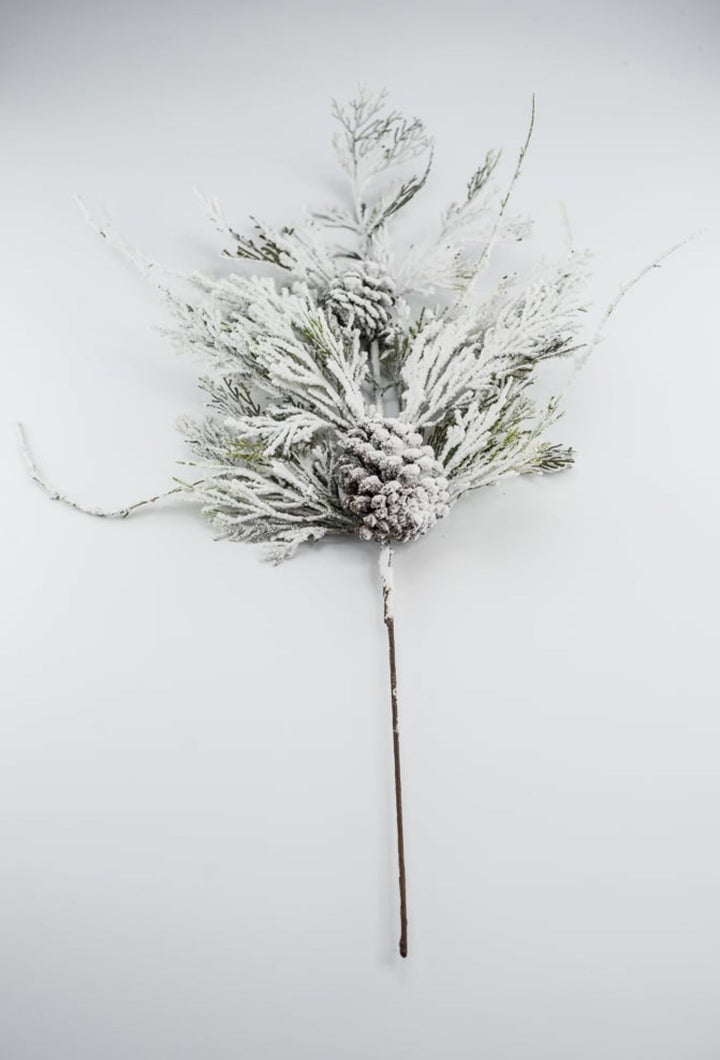 Snowy cedar and pine cone spray - Greenery MarketArtificial Flora82886