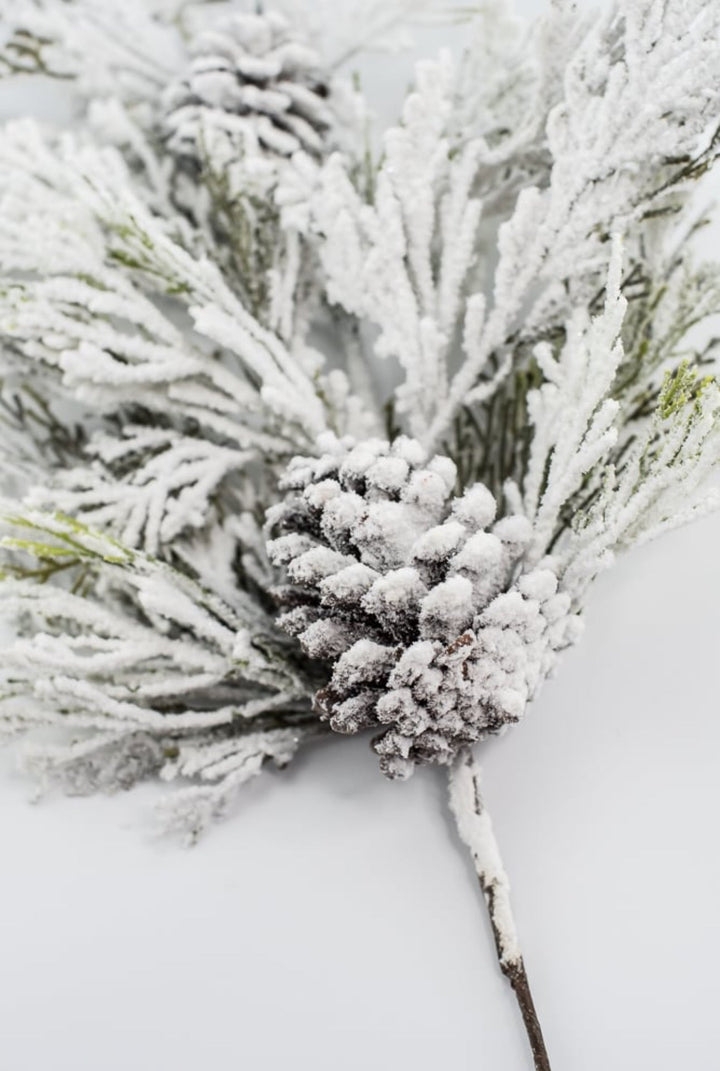 Snowy cedar and pine cone spray - Greenery MarketArtificial Flora82886