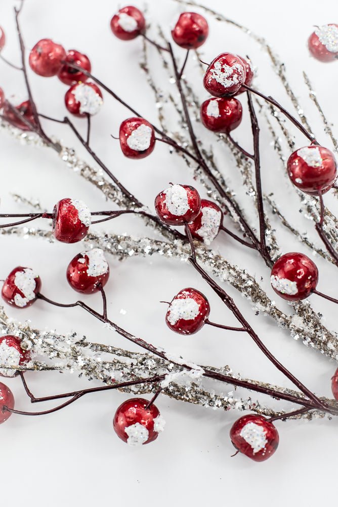 Snowy Luster Red Crabapple Spray - Greenery MarketBerriesXB514 - R