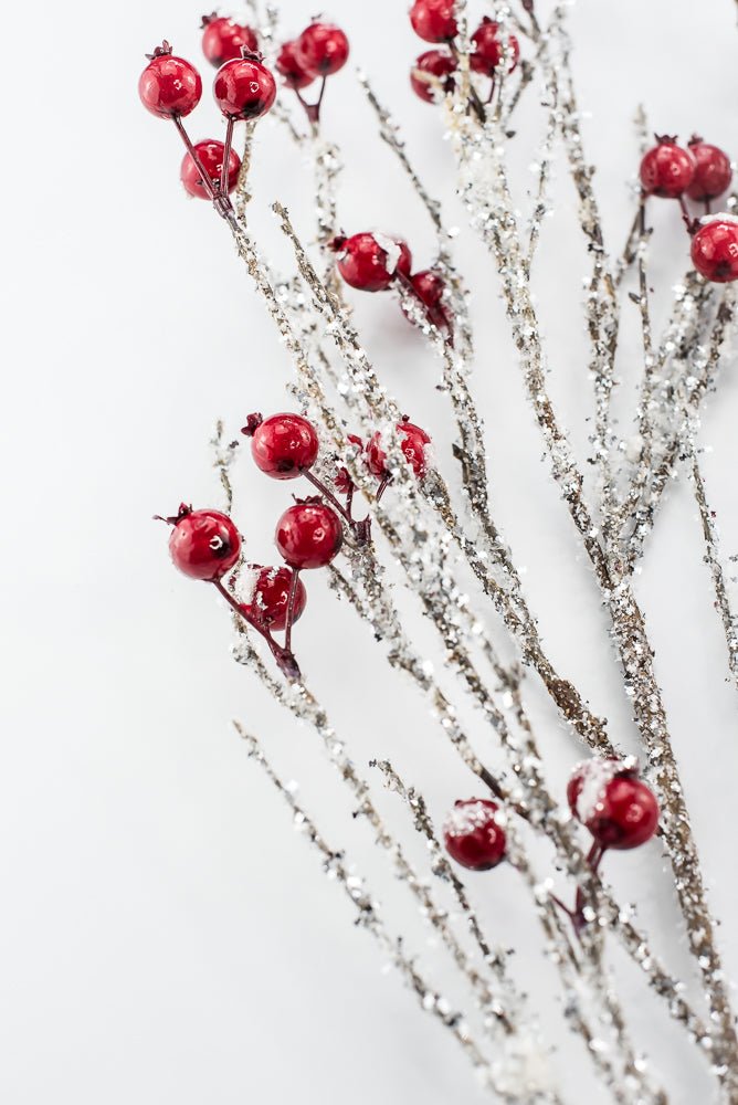 Snowy Luster Red Crabapple Spray - Greenery MarketBerriesXB514 - R