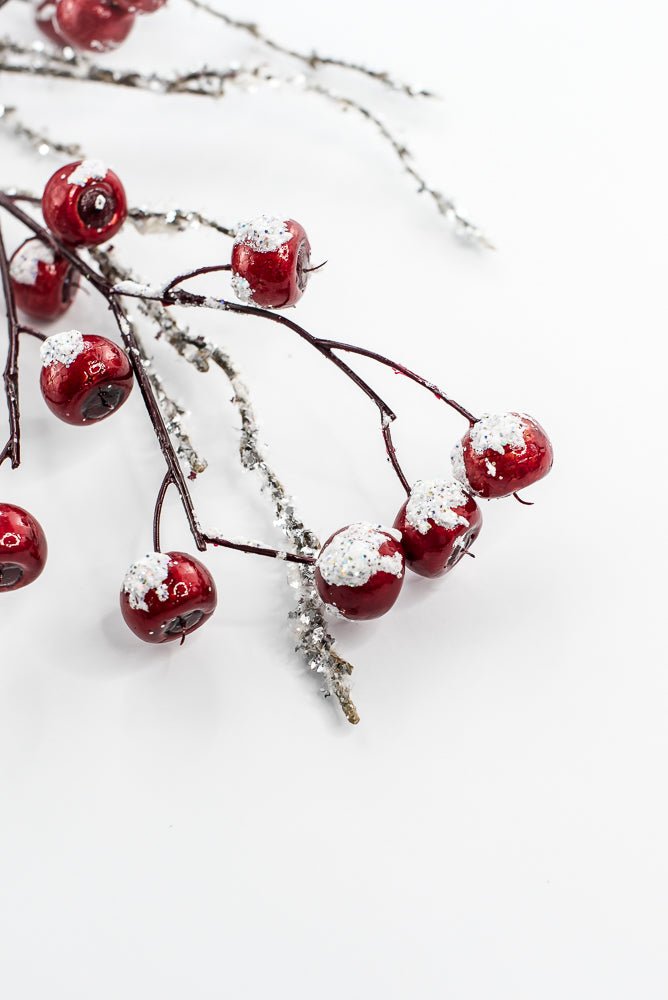 Snowy Luster Red Crabapple Spray - Greenery MarketBerriesXB514 - R