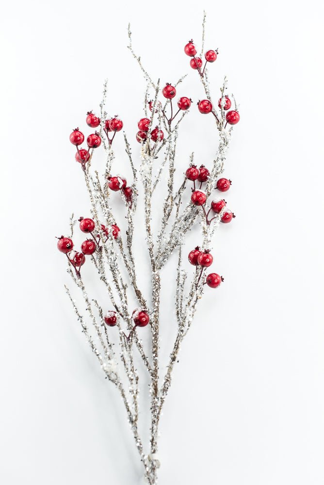 Snowy Luster Red Crabapple Spray - Greenery MarketBerriesXB514 - R