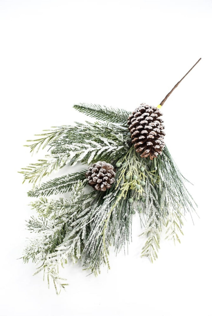 Snowy mixed pine and cone spray - Greenery MarketArtificial Flora86166SP24