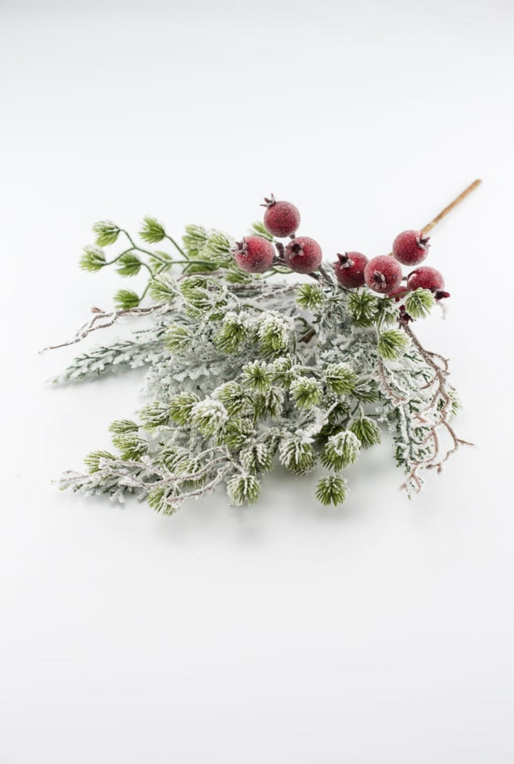 Snowy mountain pine and crabapple pick - Greenery MarketgreeneryXp2458