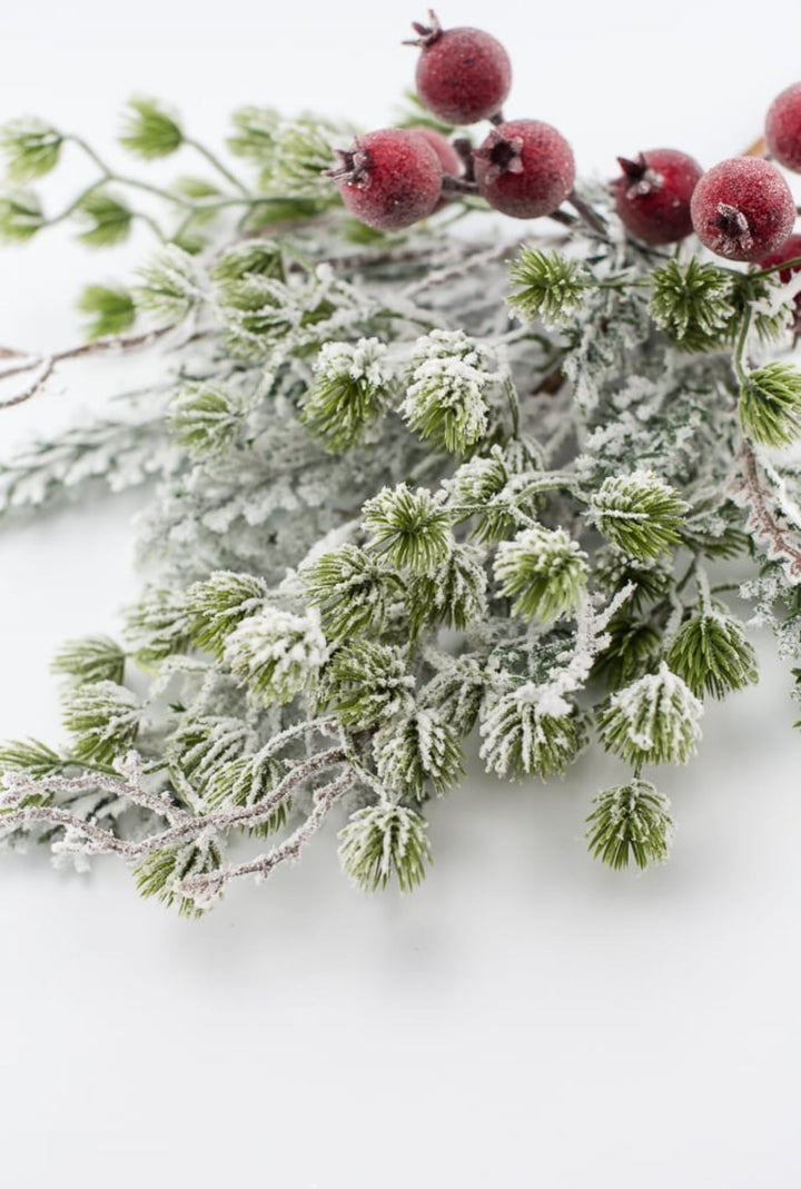 Snowy mountain pine and crabapple pick - Greenery MarketgreeneryXp2458