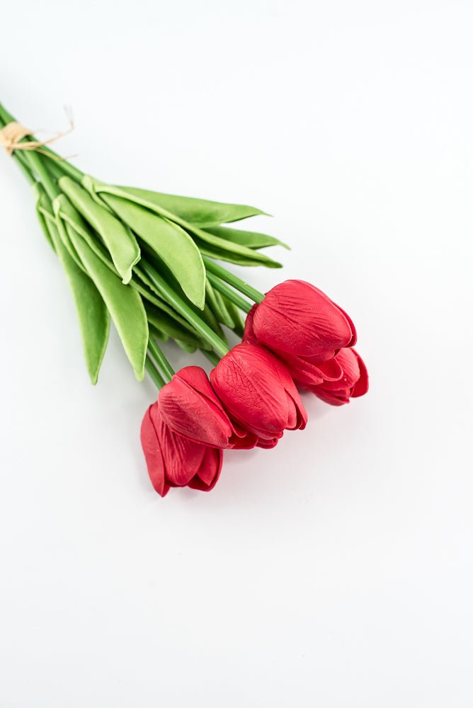 Soft touch, life like, red tulip bundle - Greenery Market2260017RD