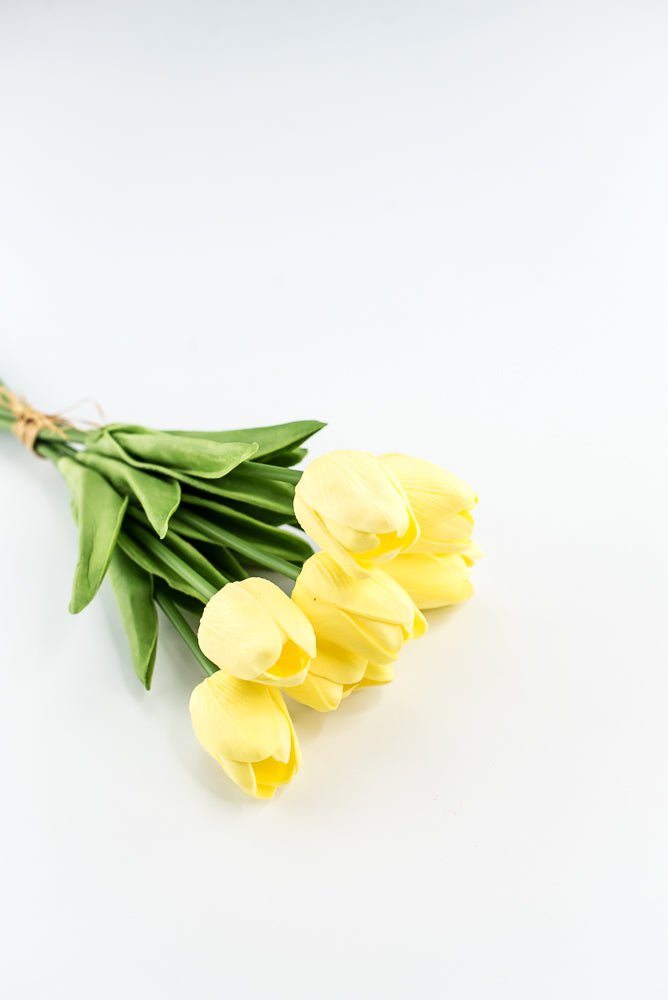 Soft touch, life like, yellow tulip bundle - Greenery Market2260017YL