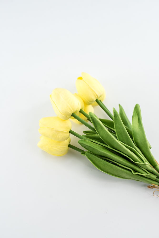 Soft touch, life like, yellow tulip bundle - Greenery Market2260017YL