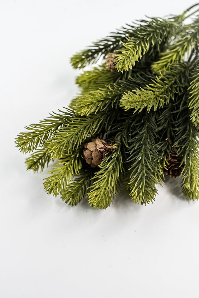 Soft Touch Noble Fir Pine Bush With Cones - Greenery MarketXp2360