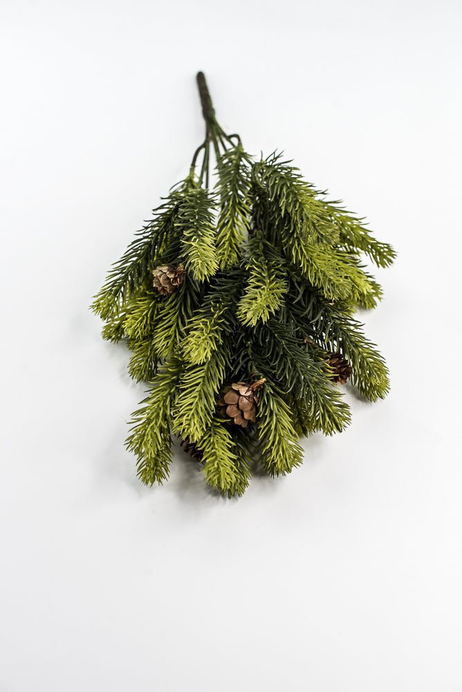 Soft Touch Noble Fir Pine Bush With Cones - Greenery MarketXp2360