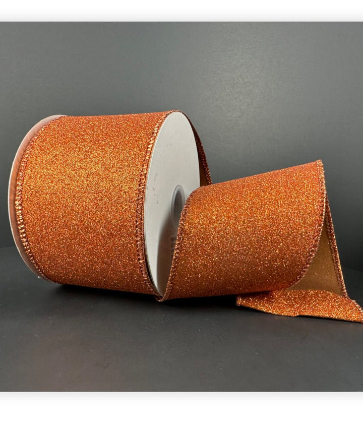 Solid flat glitter rust - wired Ribbon 2.5” - Greenery MarketWired ribbonX820640 - 31