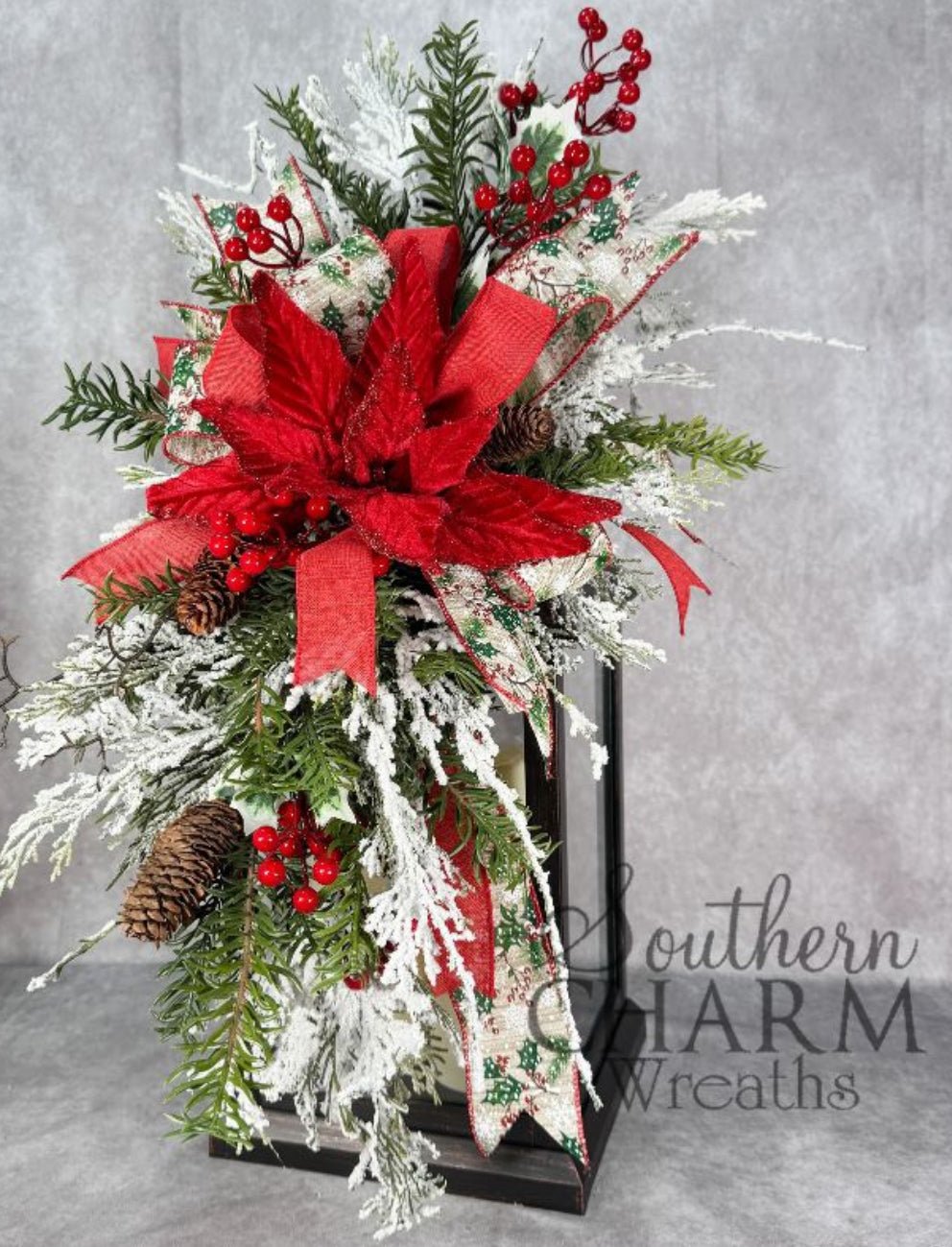 Southern Charm Wreaths Flocked Lantern Topper Kit - DIY - Greenery MarketFlockedLanternKit