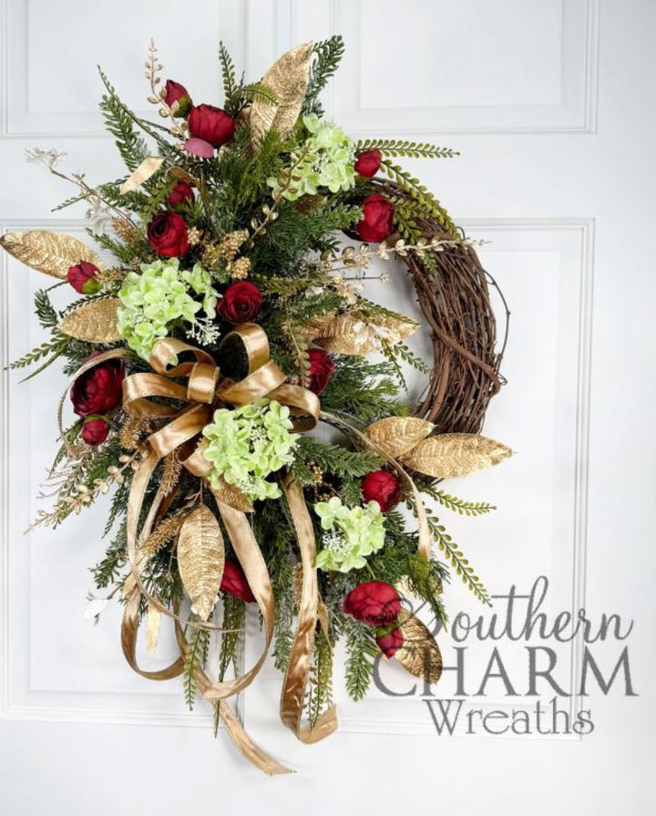 Southern Charm Wreaths hydrangeas grapevine wreath Kit - Greenery MarketGreenHydrangeasKit