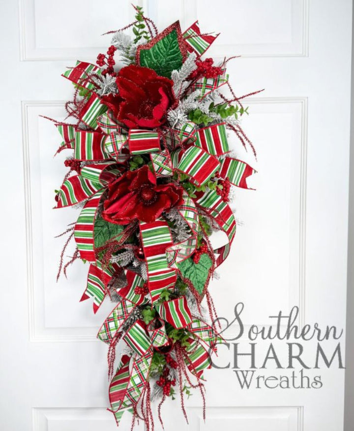 Southern Charm Wreaths Red And Green Flocked Swag Kit - Greenery MarketFlockedSwagKit