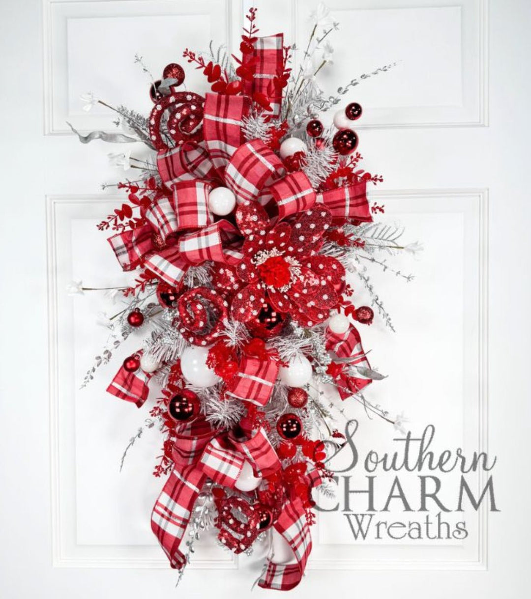 Southern Charm Wreaths Red And White Swag Kit - Greenery MarketSilverSwagKit