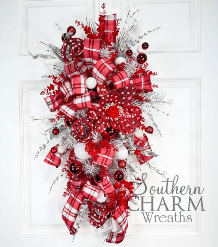 Southern Charm Wreaths Red And White Swag Kit - Greenery MarketSilverSwagKit