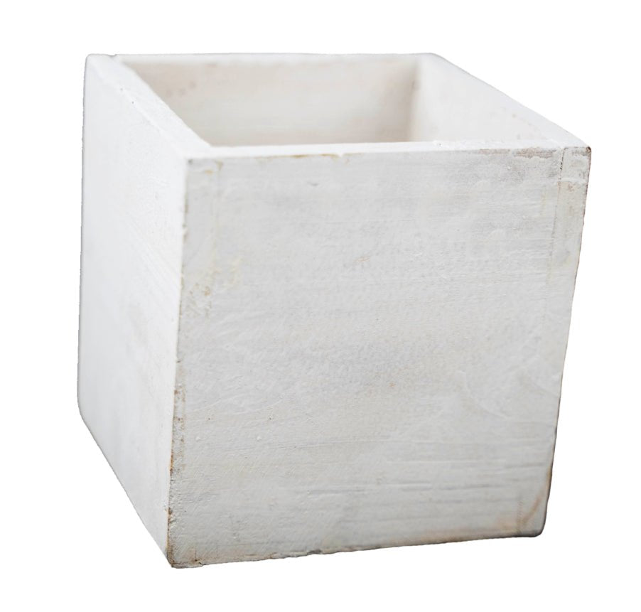 Square wooden containers - whitewashed - Greenery Marketwreath base & containers7943WH