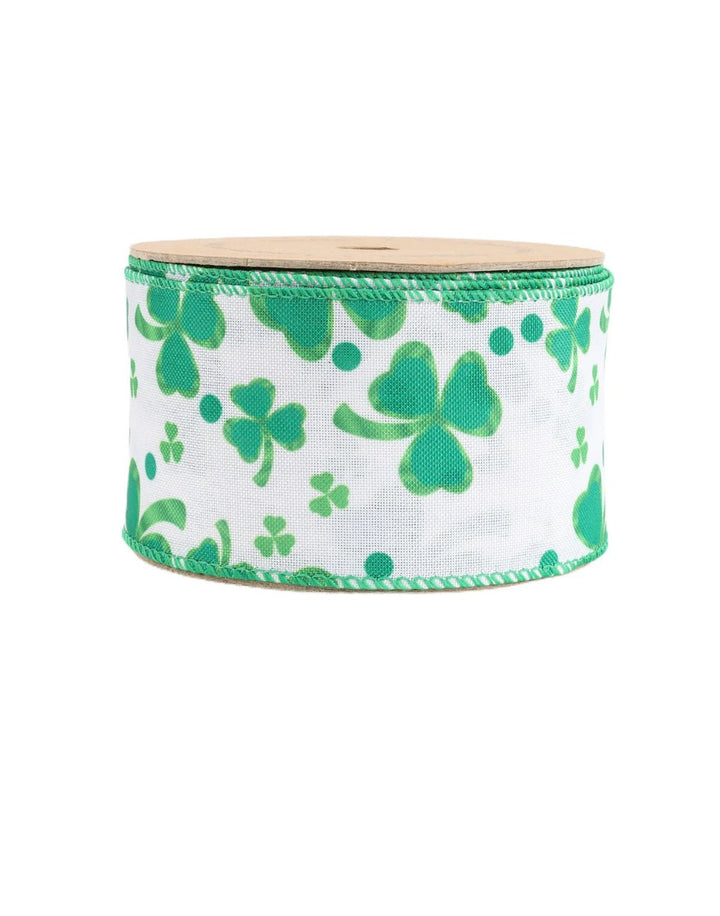 St Patrick’s day shamrock wired Ribbon 2.5” - Greenery MarketWired ribbon9210W - 029 - 63E