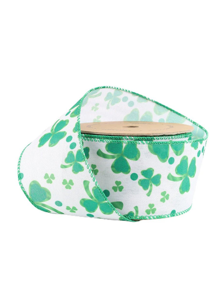St Patrick’s day shamrock wired Ribbon 2.5” - Greenery MarketWired ribbon9210W - 029 - 63E
