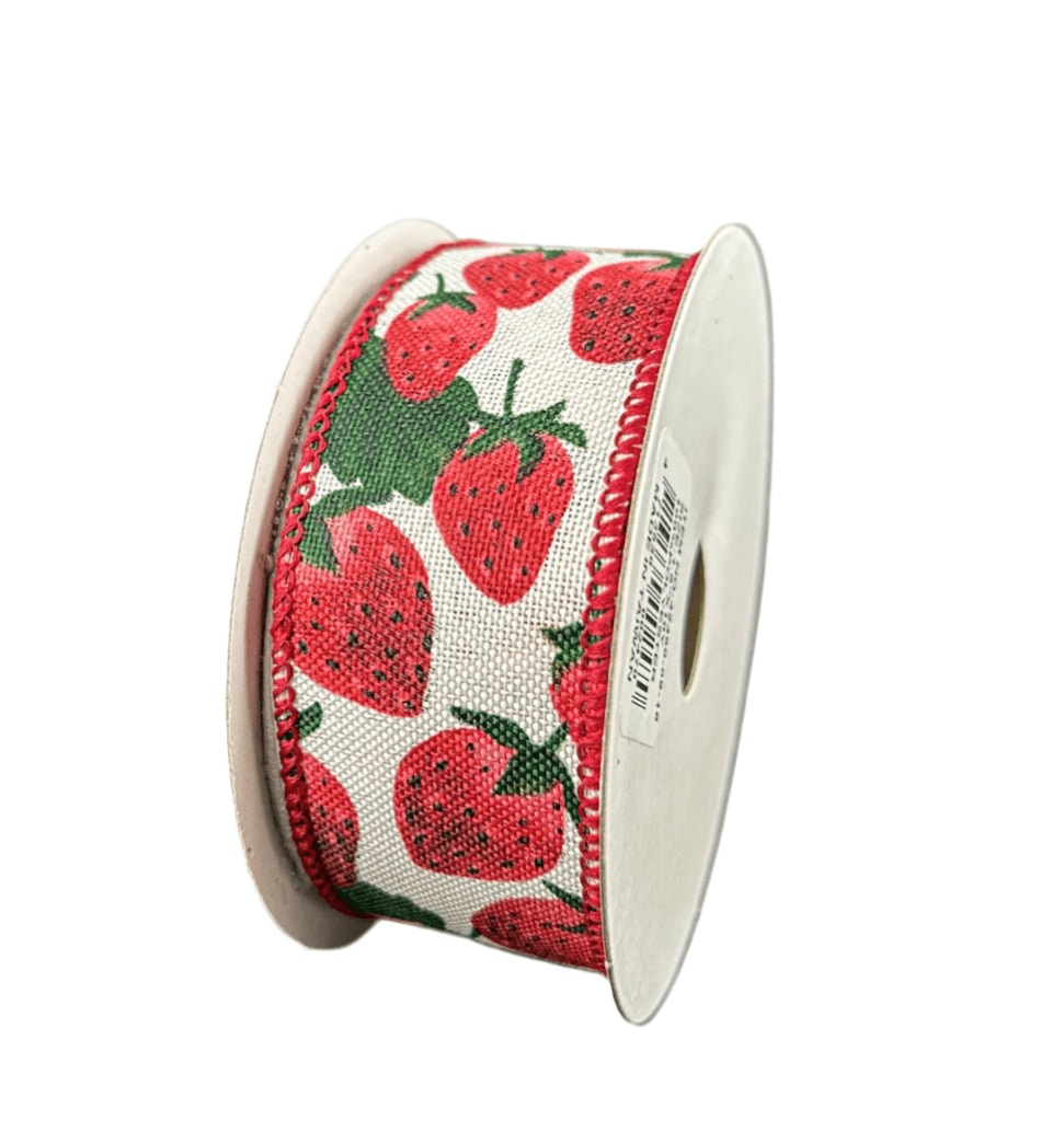 Strawberry, 1.5" Wired Ribbon - Greenery Marketwired ribbon42450 - 09 - 18