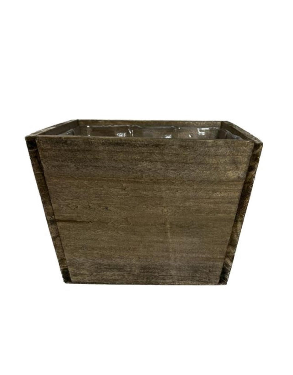 Tapered square wooden containers - brown stain - Greenery Marketwreath base & containers139210 - BR
