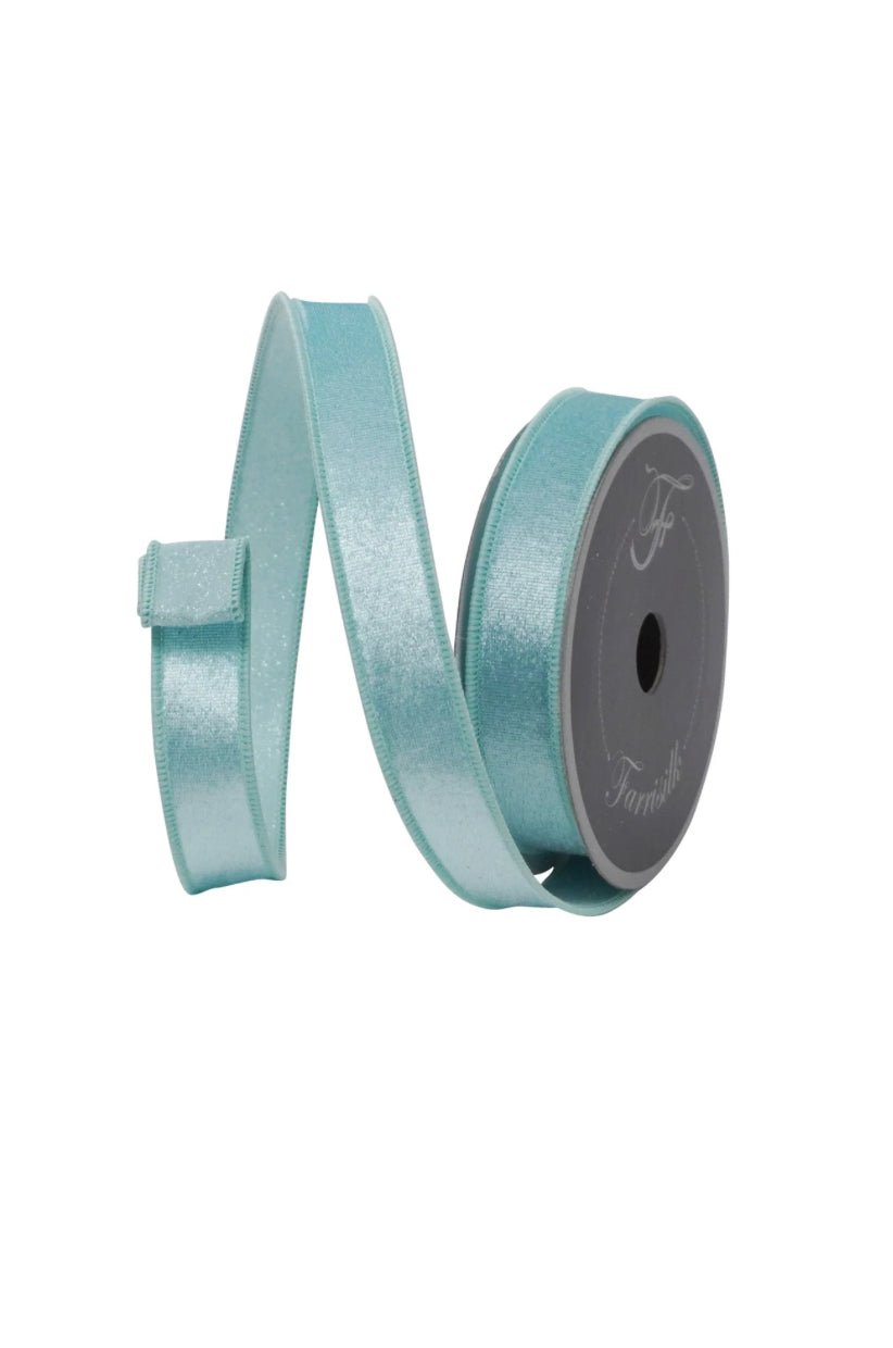 Teal Plush Stardust Farrisilk Wired Ribbon - 1" - Greenery MarketRibbons & TrimRS206 - 18