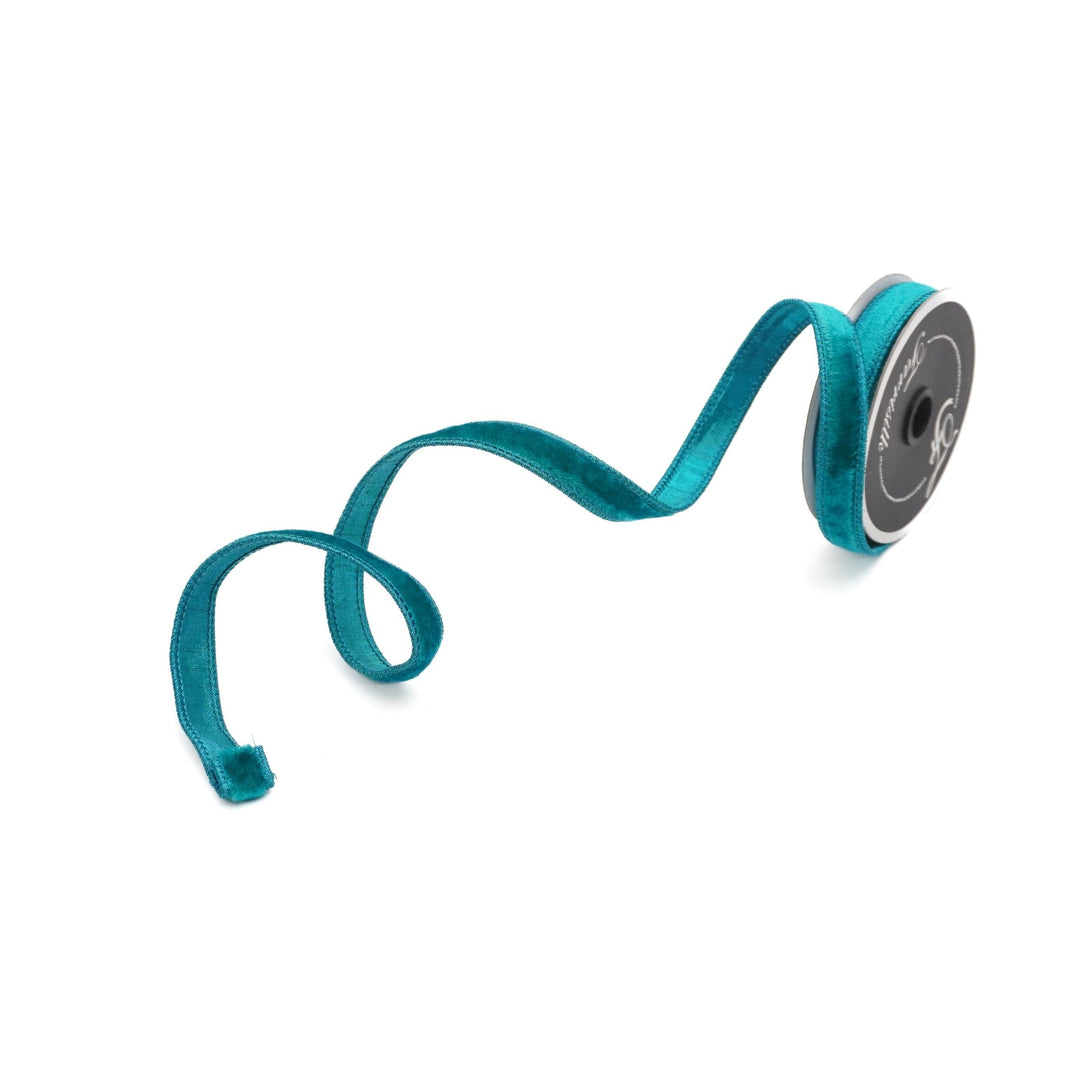 Teal Velvet Luster Farrisilk Wired Ribbon - .75" - Greenery MarketRibbons & TrimRV000 - 18