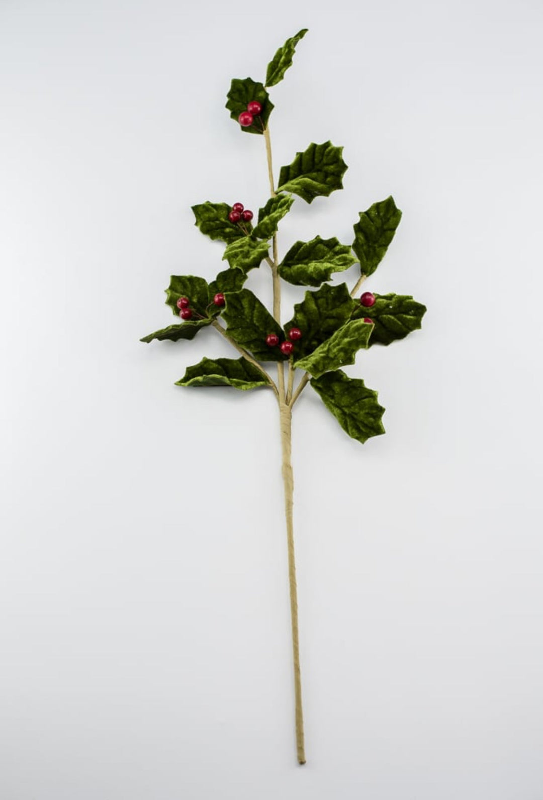 Velvet holly with red berries spray - Greenery Marketgreeneryxh535 - gr