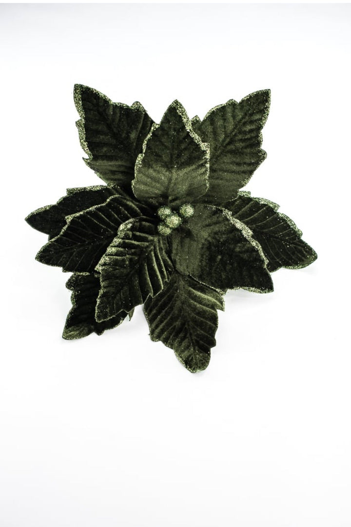 Velvet poinsettia - dark mossy green - Greenery MarketWinter and ChristmasXS401112