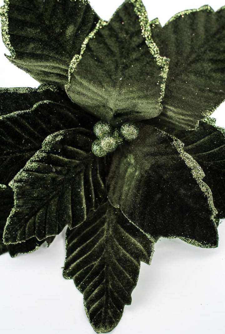 Velvet poinsettia - dark mossy green - Greenery MarketWinter and ChristmasXS401112