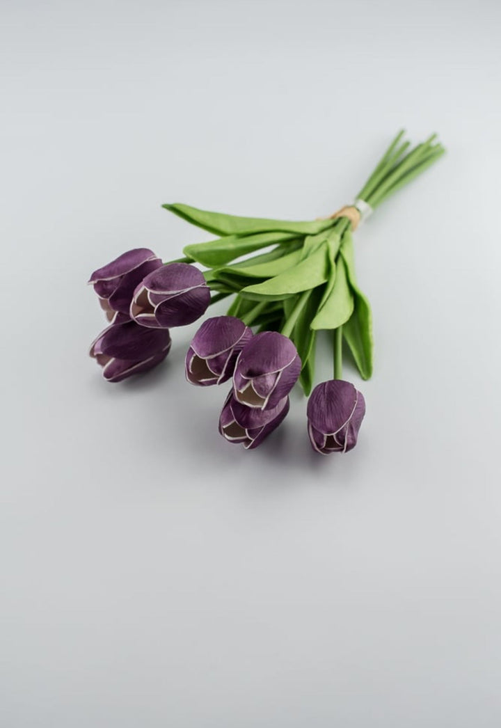 Violet soft touch, life like tulip bundle - Greenery Market2260017VI