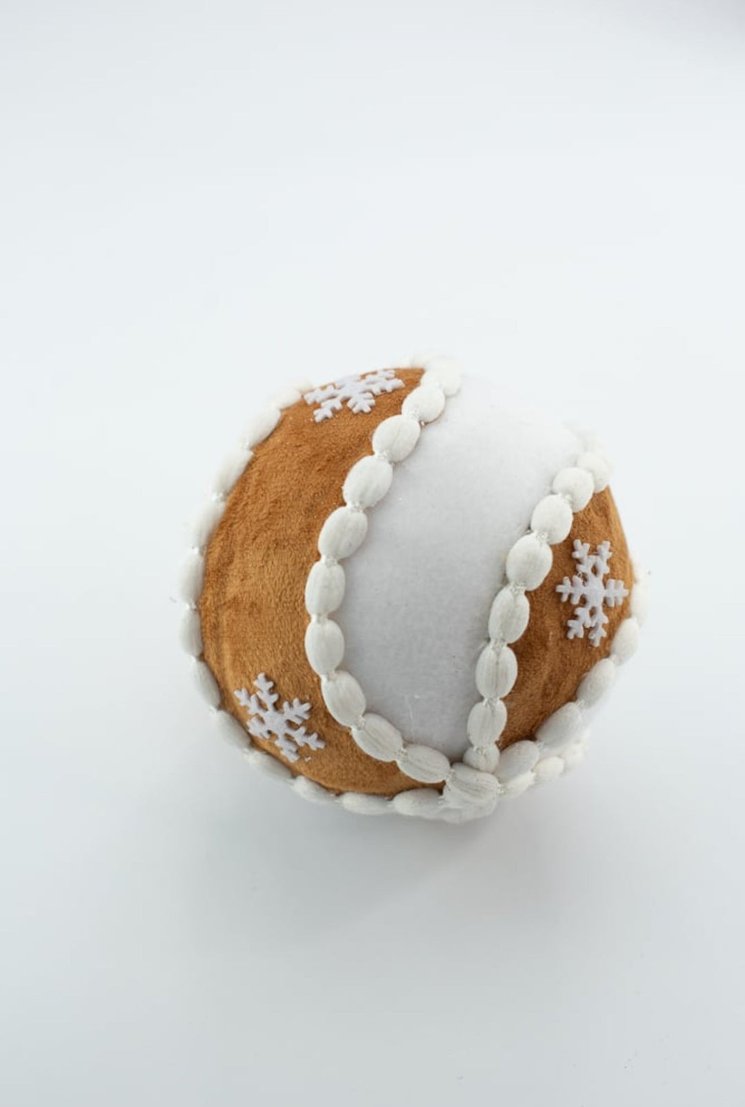 White and Brown Gingerbread Swirl Ornament Ball - Greenery Market86502WTBN